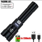 Usb Rechargeable Led Tactical Flashlight Zoom Torch Power Bank Camping Light