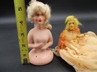 2 Antique German Art Deco 1920s Victorian Half Dolls One Papier-mache