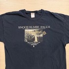 Vintage Snoqualmie Falls Washington Black Short Sleeve Shirt Mens Size Xxl