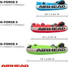 Airhead G-force 2 2 Rider Passenger Towable Tube For Boating Blue