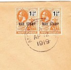 Montserrat War Tax-sg 62 pair -montserrat Ap 12 1919-