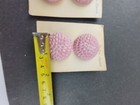 Vintage Pink Plastic Textured Buttons On Original Card 4 Single Buttons