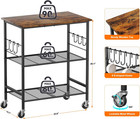 Rolling Kitchen Microwave Cart  3 Tier Microwave Stand With Storage  Small Kitch