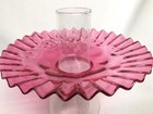 Antique 9    Red Cranberry Glass Pleated Ruffled Petticoat Oil Lamp Shade Old
