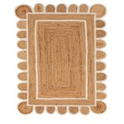  Scallop Jute With White Border  2x3 Feet  