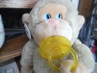 Vintage Russ Berrie Chee Chee Stuffed Plush Monkey With Pacifier 9   Sitting