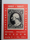 1951 National Philatelic Museum 1851 Sc10 Wash 3c Philatelic Souvenir Label Ad