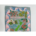 Vintage New Zealand Wildflowers Linen Tea Towel Souvenir Floral Map Design