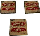 Set Of 3 Vintage Between The Acts Little Cigars Hinged Advertising Tin