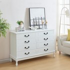 8 Drawers Dresser Double Wood Storage Dressers Chests Of Drawers For Bedroom