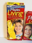 New Vtg Playtex Living Gloves 2 Pair Medium Cotton Lined Ultrafresh Rubber Latex