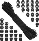 40pcs Plastic Cord Locks With 1 8-inch 65ft Elastic Cord Stretch String Sing-   