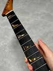 Stainless Ebony Pointed Case Guitar Neck 24fret Flame Maple Shark Fin Inlay 12in