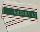Williams Sonoma Merry Christmas Striped Red White Green Gold Dish Towel Nwot