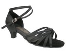 Women s Very Fine Ballroom Shoe Style 6005 Black Satin Heel 1 3  New