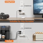 Portable Slim Flat Plug Surge Overload Protector Power Strip Wall Outlet With 6