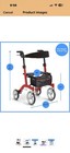 Medline European Style Lightweight Rollator With Backrest     Strong 