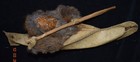 Rare Inuit Boating Figure  Hide  Beads 15   1900s