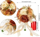 8 5  Burnt Orange Rose Bridal Bouquet For Fall Wedding   Proposal