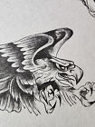 Original Traditional Vintage 1981 National Bill Liberty Tattoo Flash Sheet Ca