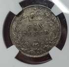 1896 Britain 6 Pence Silver Coin Ngc Au