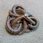 Large Vintage Antique Metal Filigree Button Spaghetti Rope 3d Design