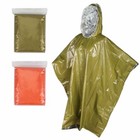 1 2 4pcs Emergency Survival Rain Poncho Reusable Mylar Thermal Blanket Poncho