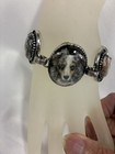 Hand Painted Australian Shepard Dog Link Bracelet 7 1 2    T Fastener