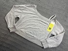 All In Motion Sweatshirt Girls Medium Gray One Shoulder Cropped Lightweight Nwt