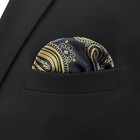 Paisley Blue Gold Pocket Square Silk Hankies Mh10 Formal Wedding Party Suit