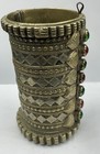 Afghani Old Tradition Antique Brass Bracelet With Old Glass Super Gorgeous