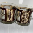 Roaring Twenties Movie Stars Glasses 2 Tom Mix Charlie Chaplin Lowball Whiskey
