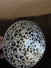Webster Sterling Silver Round Lily Pattern Art Nouveau Floral Trivet 6   