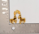 Vittorio Vintage Post Earrings Rainbow Animals Brushed Gold 1 5  80s Signed 9c