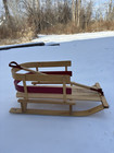 Vintage Wood Child s Snow Sled Sleigh Pull Sled  Snow Bird Made In Canada