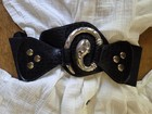 Vintage 80s Black Stretch Waist Belt    