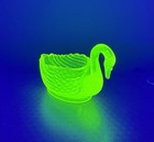 Uranium Glass Swan Trinket Dish