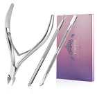 Yinyin Cuticle Trimmer With Cuticle Pusher And Cutter  Professional Stainless St