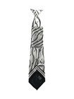 Boy s Clip-on Tie Hanky Set White Black Hand Made 100  Polyester 14  Long