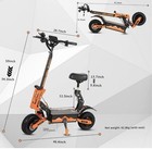 Gt08 5600w Foldable Electric Scooter 60v 27ah Dual Motor 11in Off Road Tires