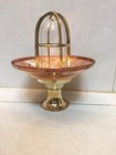 Copper Brass Nautical Pedestal Deck Light Clear Glass Cage Marine Boat Fixture