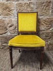 Henredon Vintage Mustard Yellow Velvet Accent Side Chair Mid Century Wood Frame