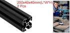 2pcs 250mm 4040 Aluminum Extrusion Profile Anodized Linear Rail Black