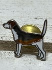 Vintage Beagle Dog Enamel Pin Tri Color Hound Breed Hat Lapel Badge