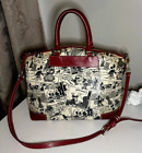 Dooney And Bourke Disney Red Trim Comic Crossbody Satchel Leather Purse Tote Bag