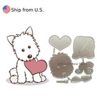 Lovely Puppy Dog Heart Metal Cutting Dies Scrapbooking Card Making Craft