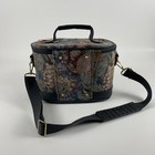 Vintage American Tourister Train Case Floral Tapestry Oval Makeup Bag Travel