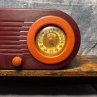 1945 Fada 1000 Bullet Catalin Radio Maroon Butterscotch - Intact Backboard 