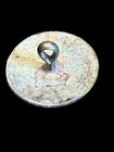 Silver Filigree Button Swirling Vine  Translucent  Green Base   Made In Deccan