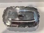 Vintage Covered Butter Dish   Server Silver Plated Wm Rogers